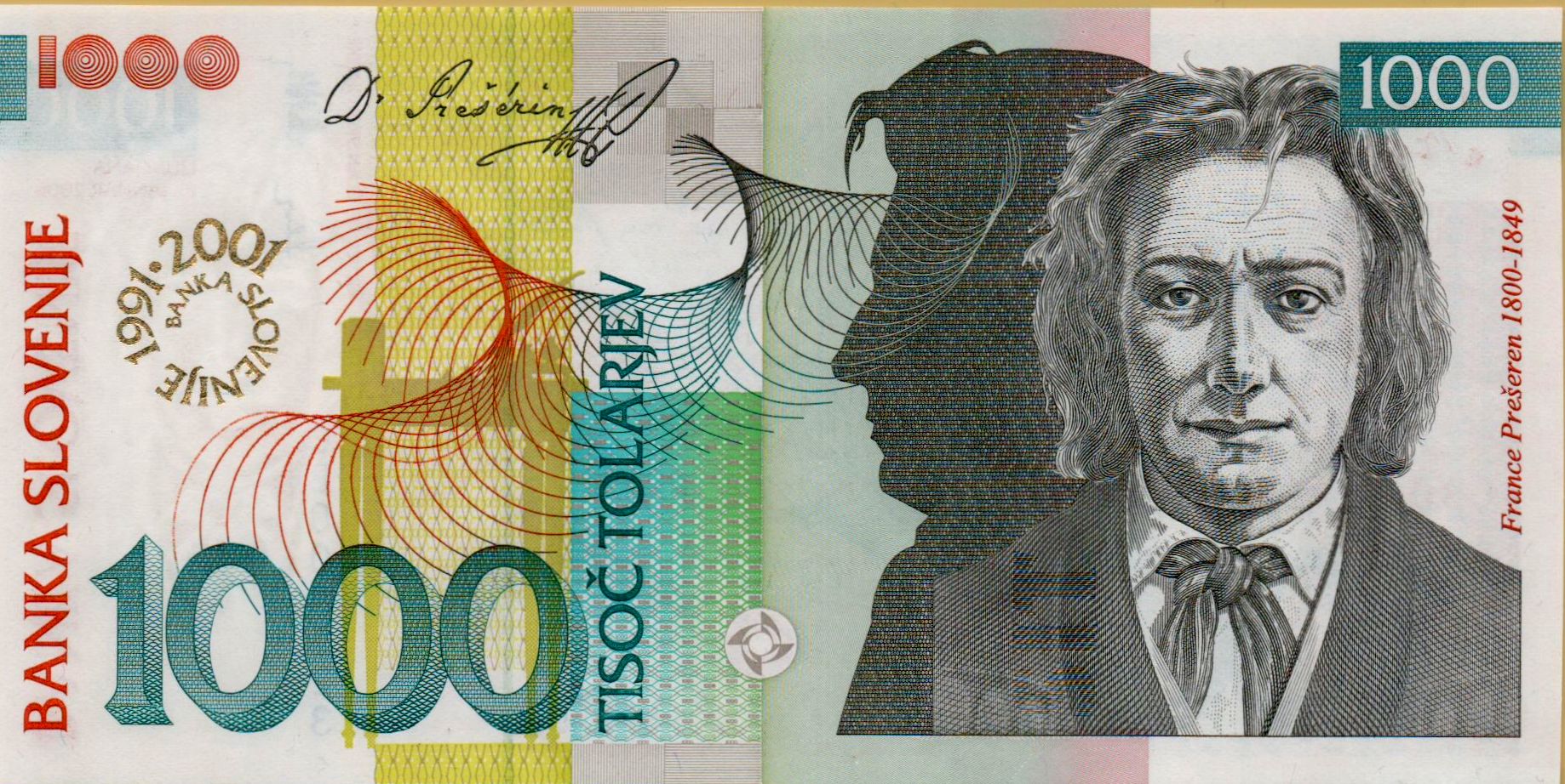 Slovenia 1000 2001 UNC P-26